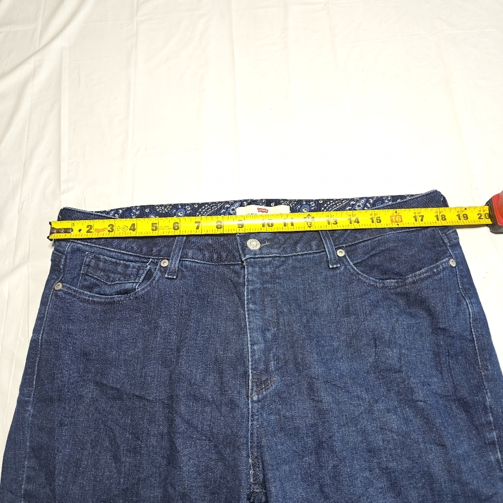 Levi’s 525 Perfect Waist Straight Leg Jeans Womens 16 S Blue Dark Wash Stretch - Picture 5 of 11